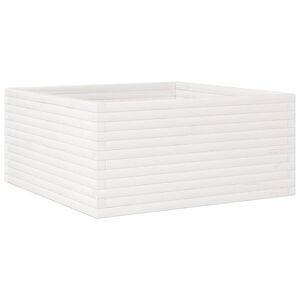 vidaXL Plantekasse hvit 100x100x46 cm heltre furu