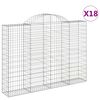 vidaXL Gabionkurver buede 18 stk 200x30x140/160 cm galvanisert jern