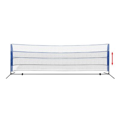 vidaXL Badmintonnett med fjærballer 500x155 cm