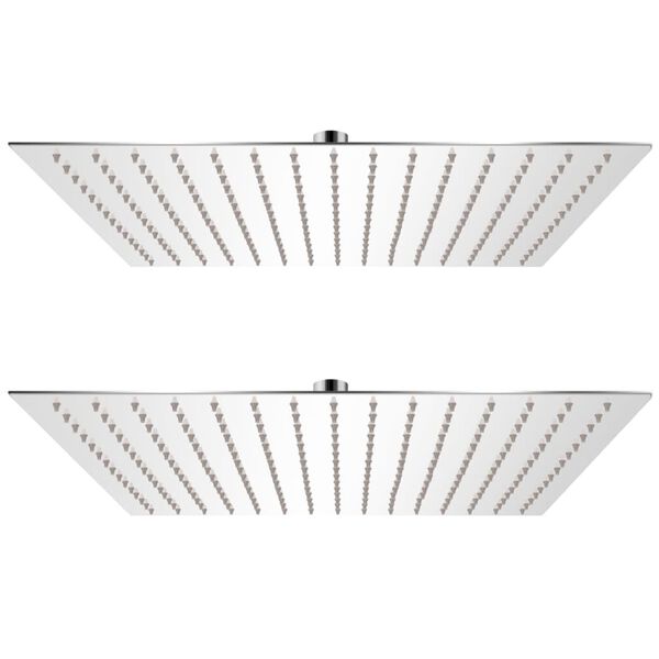 vidaXL Regndusjhode 2 stk rustfritt stål 40x40 cm