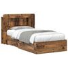 vidaXL Sengeramme med oppbevaring Gammelt tre 90 x 190 cm