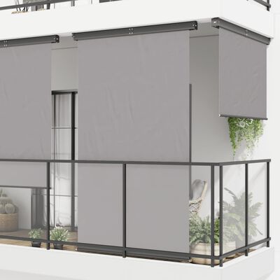 vidaXL Sidemarkise for balkong 145x250 cm grå