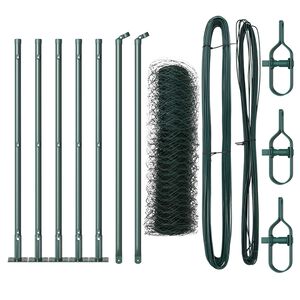 vidaXL Sekskantet gjerde med betongbase 10 x 0,8 m PVC-belagt st&aring;l