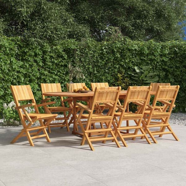 vidaXL Klappstoler 8 stk 55x61x90 cm heltre teak