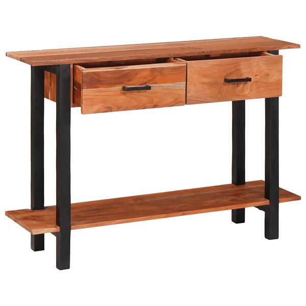 vidaXL Konsollbord med skuff Brun 110 x 30 x 75 cm heltre akasie