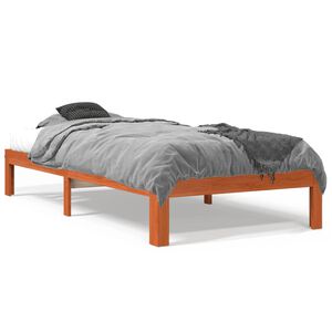 vidaXL Sengeramme uten madrass voksbrun 75x190 cm heltre furu