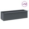 vidaXL Blomsterkasser for europaller 12 stk gr&aring; 36x13,5x9,5 cm PP