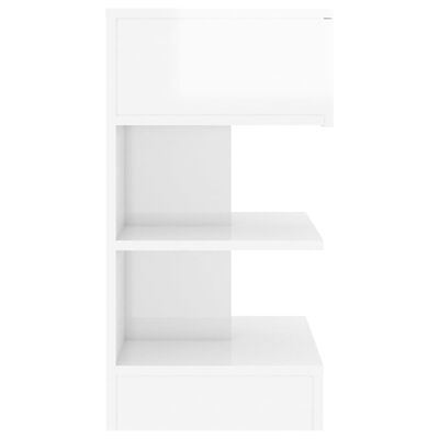 vidaXL Nattbord høyglans hvit 40x35x65 cm sponplate