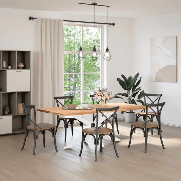 vidaXL Spisebordben edderkoppformet hvit 150x78x(72-73) cm st&aring;l