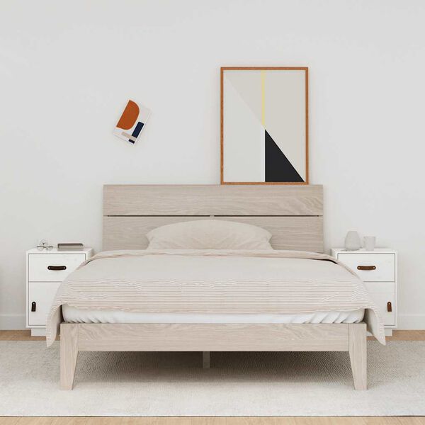 vidaXL Nattbord 2 stk hvit 40x34x55 cm heltre furu