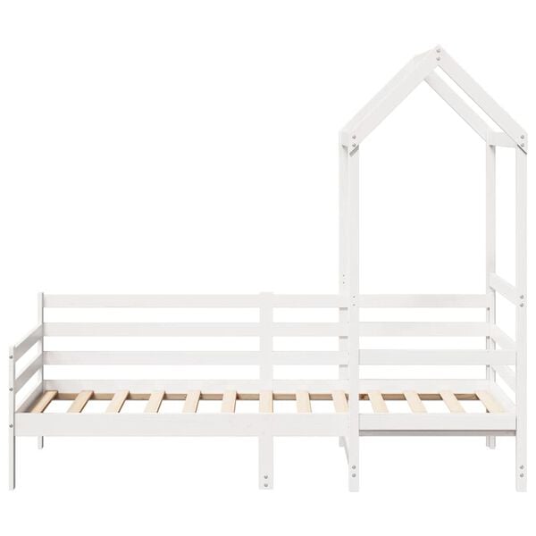 vidaXL Dagseng med tak hvit 80x200 cm heltre furu