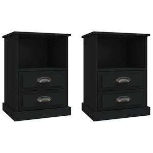 vidaXL Nattbord 2 stk svart 43x36x60 cm