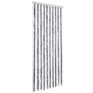 vidaXL Insektgardin gr&aring; og hvit 90x220 cm chenille