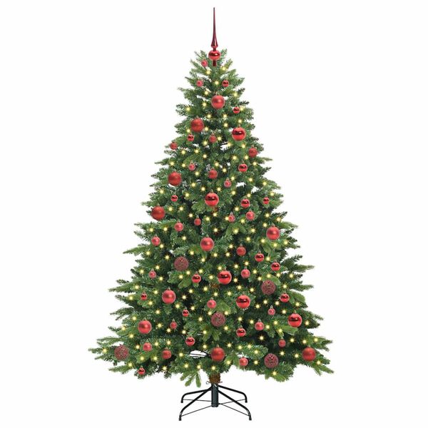 vidaXL Kunstig juletre med 300 LED med stativ gr&oslash;nn 180 cm PE og PVC