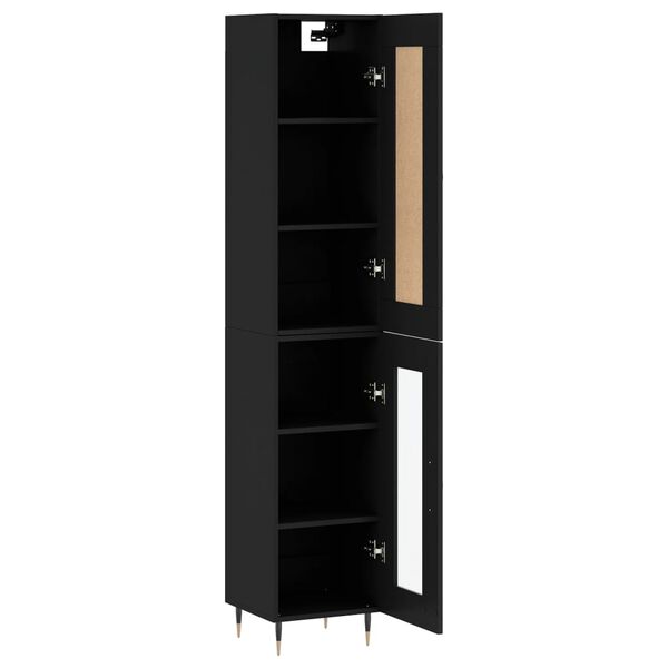 vidaXL Highboard svart 34,5x34x180 cm konstruert tre