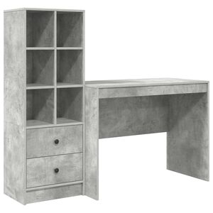 vidaXL Skrivebord Betonggr&aring; 145.5 x 50 x 127 cm 2 stk.