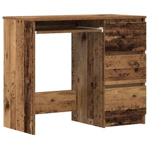 vidaXL Skrivebord gammelt tre 90x45x76 cm konstruert tre