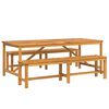 vidaXL Hage Spisegruppe 3 pcs Brun Solid akasietre