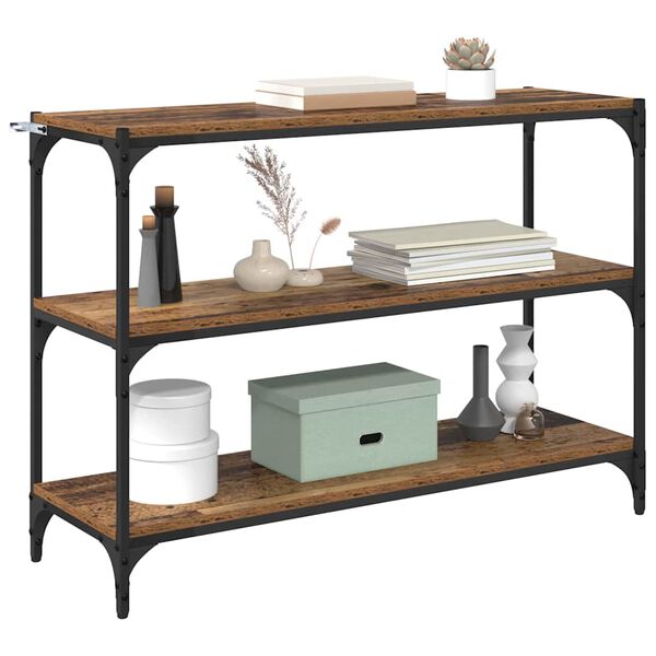 vidaXL Bokskap Gammelt tre 100 x 33 x 70,5 cm Ingeni&oslash;rtre og jern