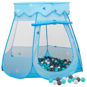 vidaXL Leketelt med 250 baller bl&aring; 102x102x82 cm