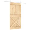 vidaXL Skyved&oslash;r Naturlig og Hvit 100 x 210 cm Massiv Furu Tre