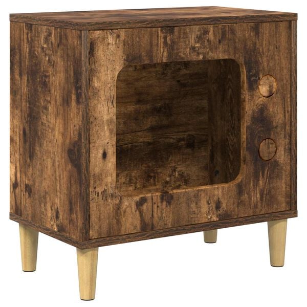 vidaXL Katt Hus R&oslash;kt eik 51 x 30 x 52 cm Konstruert tre