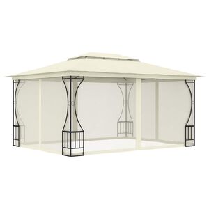 vidaXL Paviljong med nett 300x400x265 m kremhvit