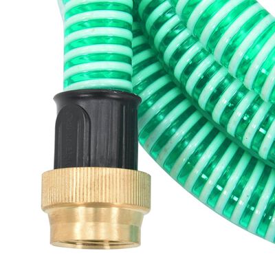 vidaXL Sugeslange med messingkoblinger grønn 1,1" 15 m PVC