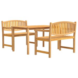 vidaXL Hagespisegruppe 3 deler heltre teak