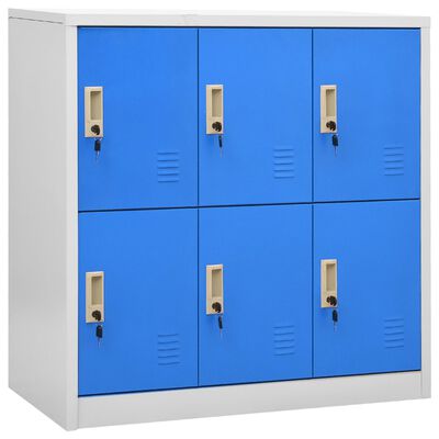 vidaXL Oppbevaringsskap lysegrå og blå 90x45x92,5 cm stål