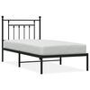 vidaXL Sengeramme i metall med hodegavl svart 90x190 cm