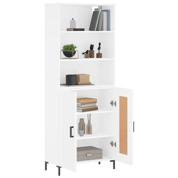 vidaXL Highboard hvit 69,5x34x180 cm konstruert tre