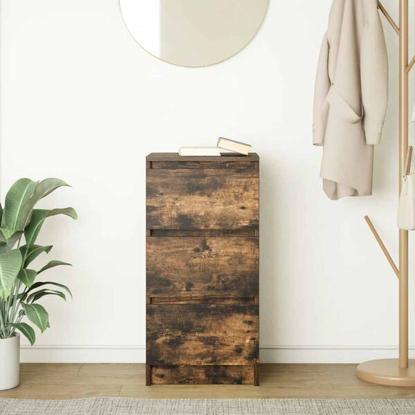 vidaXL Skjenk røkt eik 37,5x35x76 cm konstruert tre