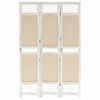 vidaXL Romdeler 3 paneler kremhvit 105x165 cm stoff