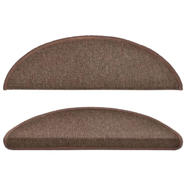 vidaXL Trappematter 15 stk 56x17x3 cm kaffebrune halvrund