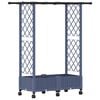 vidaXL Hevet Bed med Trellis og Tak Gr&aring; 122,5 x 40 x 127 cm PP