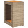vidaXL Hagebord med treplate beige 60x40x75 cm polyrotting
