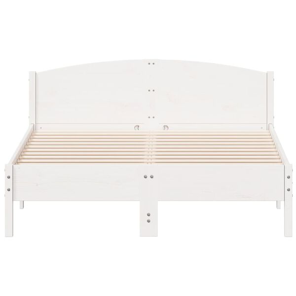 vidaXL Sengeramme uten madrass hvit 140x200 cm heltre furu