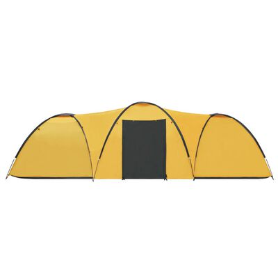 vidaXL Campingtelt igloformet 650x240x190 cm for 8 personer gul