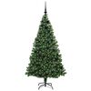 vidaXL Kunstig juletre med 300 LED gr&oslash;nn 180 cm PVC og St&aring;l og Plast