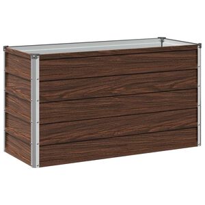 vidaXL Hevet Hagebed Svart 100 x 40 x 55 cm kaldvalset st&aring;l