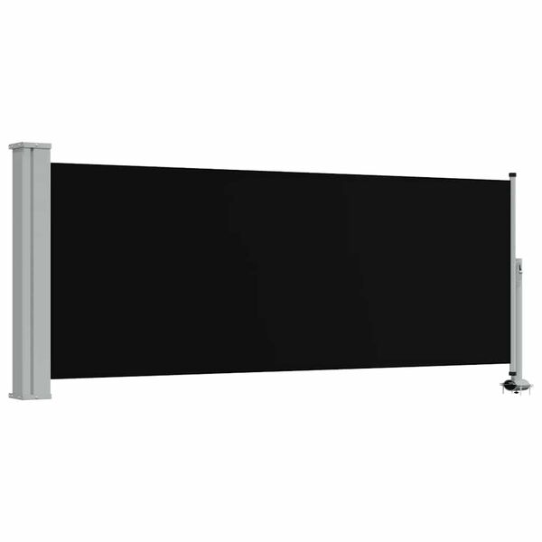 vidaXL Uttrekkbar sidemarkise 100x300 cm svart