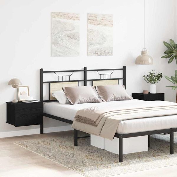 vidaXL Nattbordskap 2 pcs Svart Eik 40 x 30 x 30 cm Konstruert tre