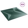 vidaXL Veggpaneler 24 stk gr&oslash;nn 50x50 cm XPS 6 m&sup2; stjerne