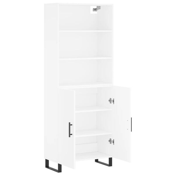 vidaXL Highboard hvit 69,5x34x180 cm konstruert tre