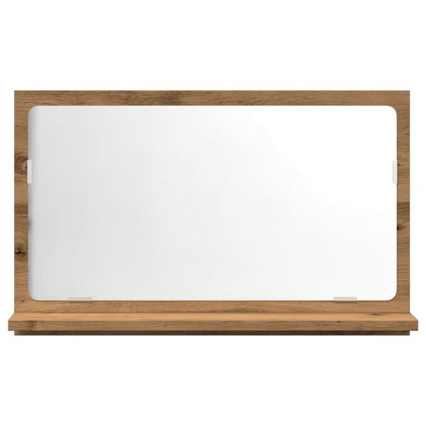 vidaXL Baderomshylle med speil artisan eik 60x11x37 cm konstruert tre