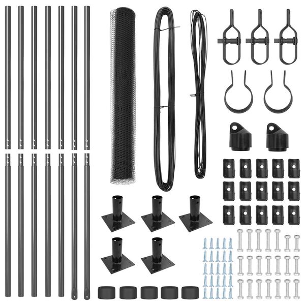 vidaXL Gjerdep&aring;le Gr&aring; 10 x 1 m (13 mm mesh) St&aring;l og PVC