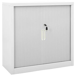 vidaXL Skap med skyved&oslash;r 90x40x90 cm st&aring;l gr&aring;