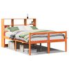vidaXL Seng med bokhylle uten madrass voksbrun 120x200 cm heltre