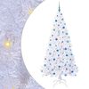 vidaXL Kunstig juletre med 300 LED med stativ Hvit 210 cm PVC og st&aring;l